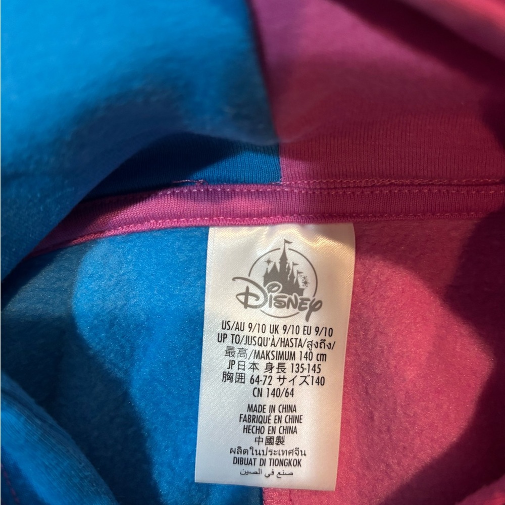 Disney Store Princess Fashion Pullover Pink/Blue Hoodie for Girls Sz 9/10- NWOT - Picture 3 of 5